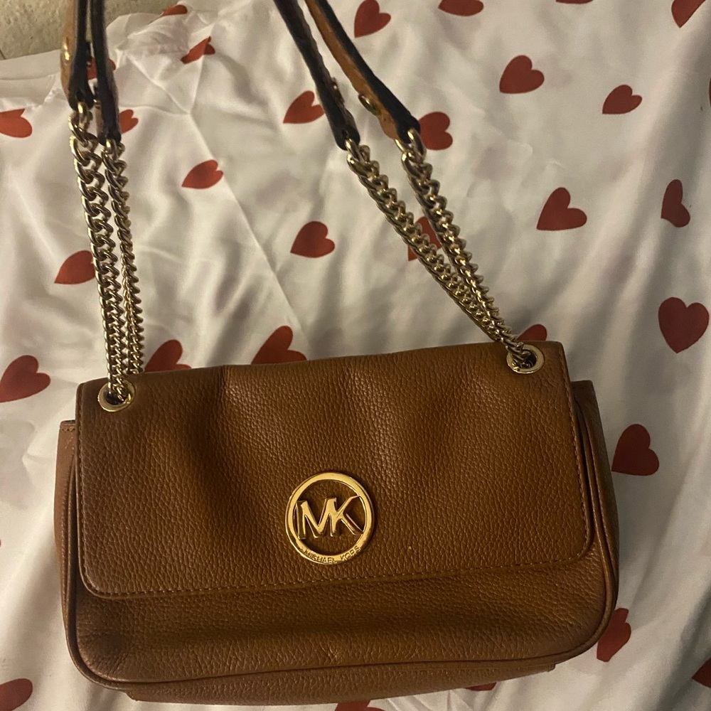 Michael Kors Brown Leather Shoulder Bag